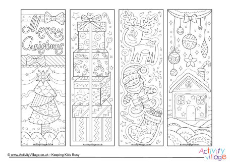 Christmas doodle colouring bookmarks Christmas doodle colouring bookmarks
