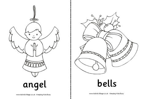Christmas flashcards - black and white