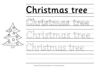 Christmas Handwriting Worksheets