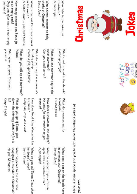 Christmas jokes booklet Christmas jokes booklet