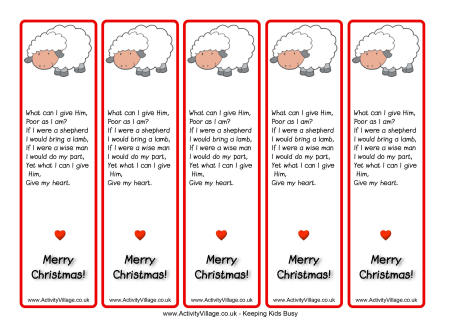 Christmas lamb bookmarks