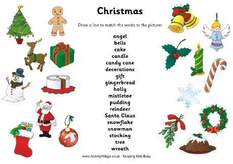 Christmas Matching Worksheet Christmas Matching Worksheet