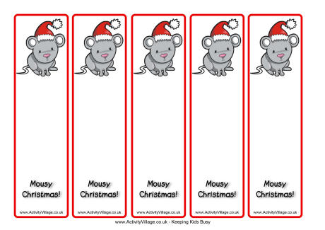 Christmas mouse bookmarks