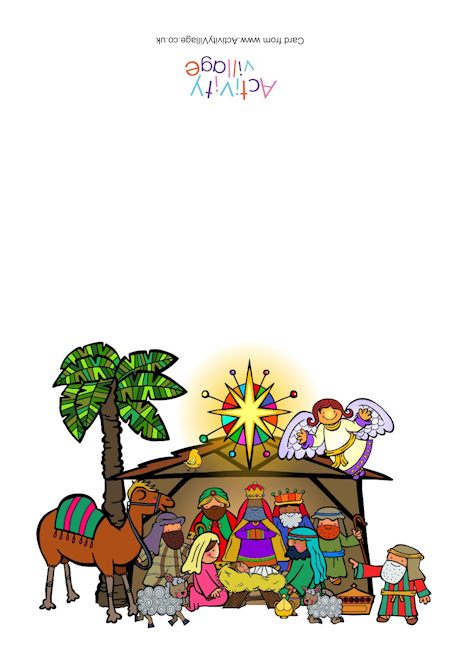 Christmas nativity scene card