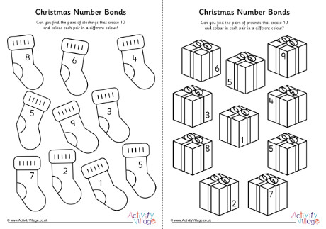 Christmas Number Bonds to 10 Colouring Activity Christmas Number Bonds to 10 Colouring Activity