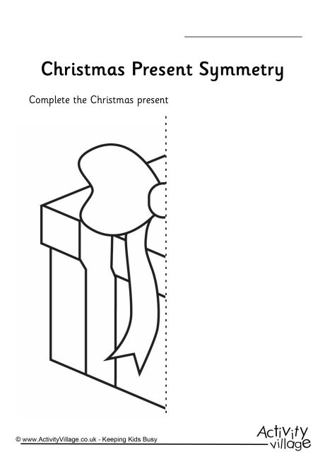 Christmas present symmetry worksheet
