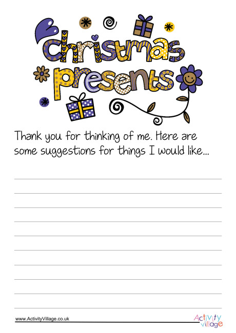 Christmas Presents List