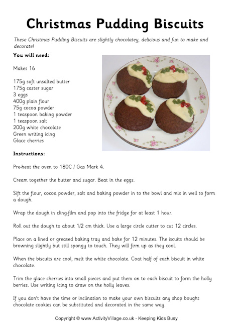 Christmas pudding biscuits Christmas pudding biscuits
