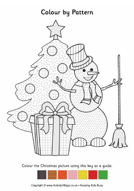 Christmas Scene Colour by Pattern