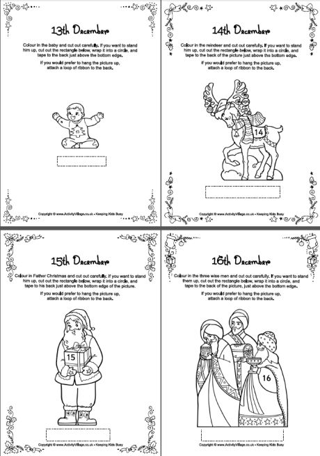 Christmas scenes colouring advent calendar Christmas scenes colouring advent calendar