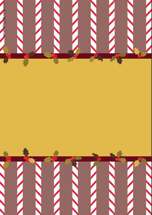 Christmas Scrapbook Paper - Candy Cane Border