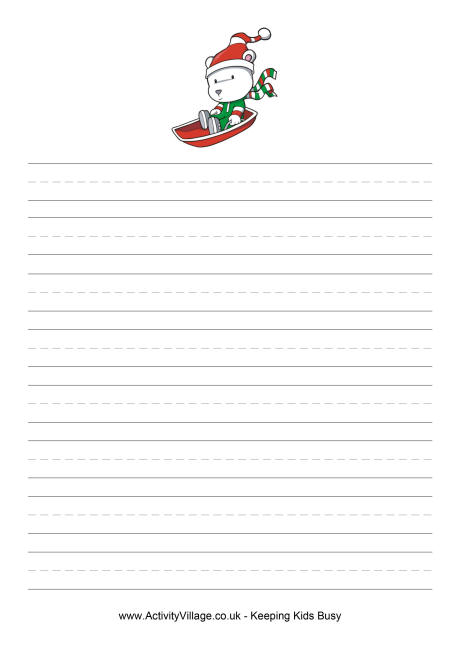 Christmas sled writing paper