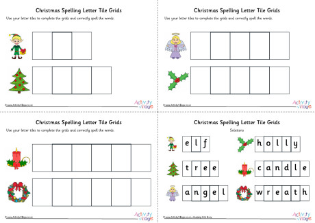 Christmas Spelling Grids Christmas Spelling Grids