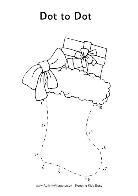 Christmas stocking dot to dot