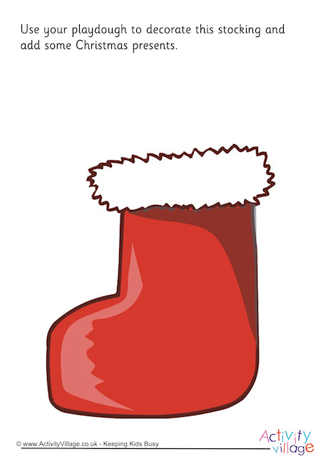 Christmas Stocking Playdough Mat