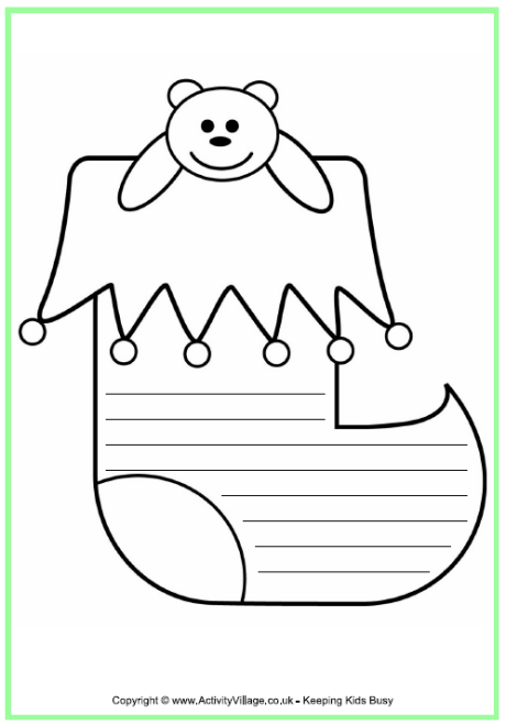 Christmas stocking writing frame Christmas stocking writing frame