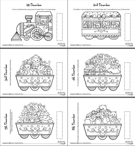 Christmas train colouring advent calendar Christmas train colouring advent calendar