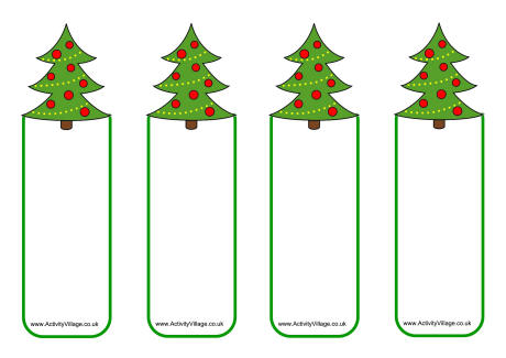 Christmas tree bookmarks