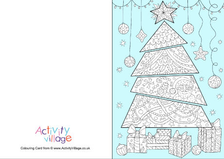 Christmas tree colour pop colouring card Christmas tree colour pop colouring card