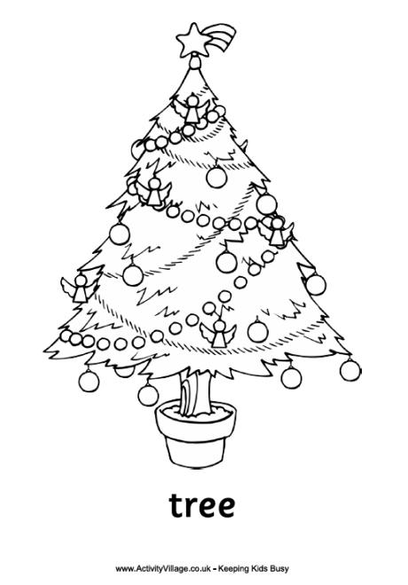 Christmas tree colouring page