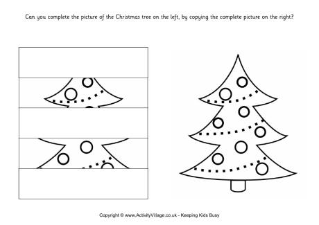 Complete the Christmas tree puzzle