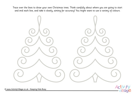 Christmas trees pencil control 