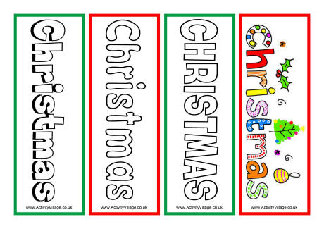 Christmas word bookmarks
