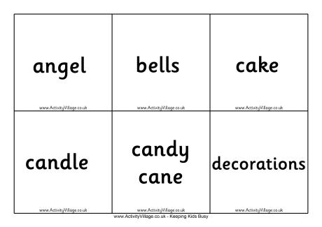 Christmas word cards Christmas word cards