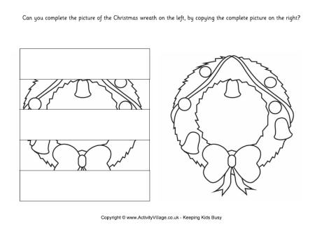 Complete the Christmas wreath puzzle