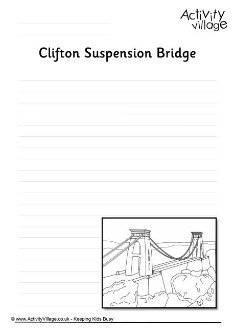 Clifton Suspension Bridge Writing Page