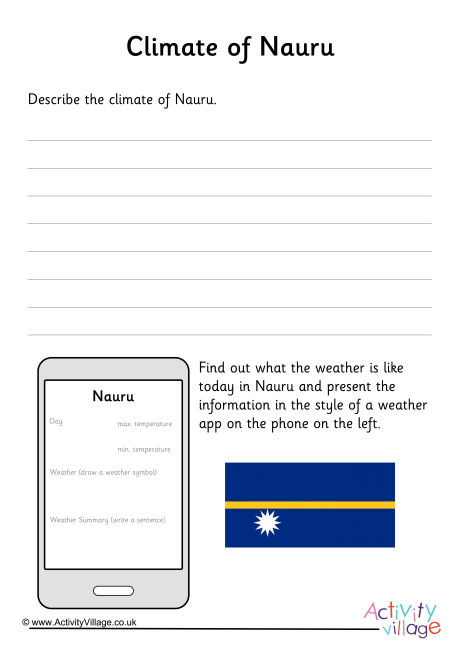 Climate Of Nauru Worksheet