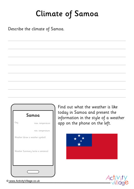 Climate Of Samoa Worksheet