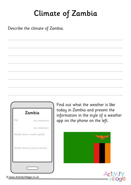 Climate Of Zambia Worksheet