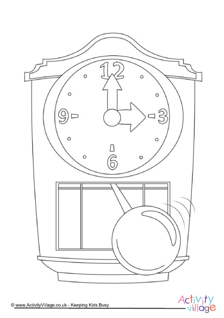 Clock Colouring Page