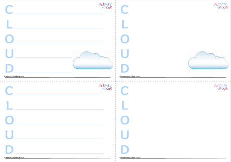 Cloud Acrostic Poem Printable