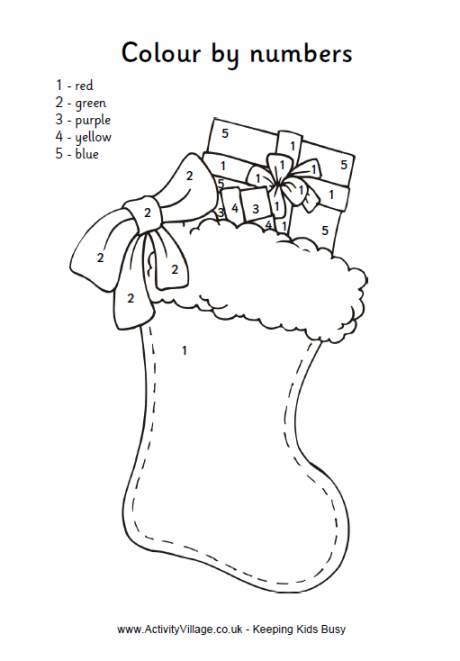 Christmas stocking colour by numbers 2