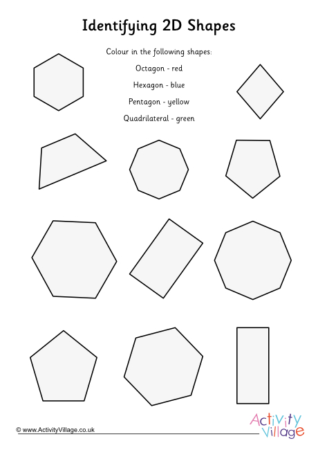 Colour the 2D shapes