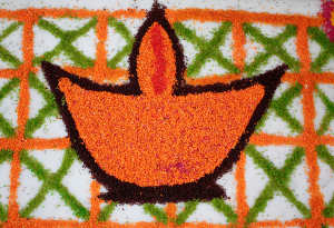 Coloured sand rangoli