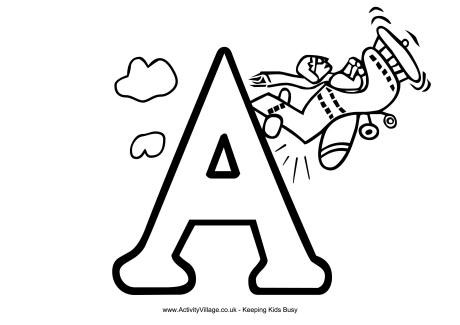 Colouring alphabet A