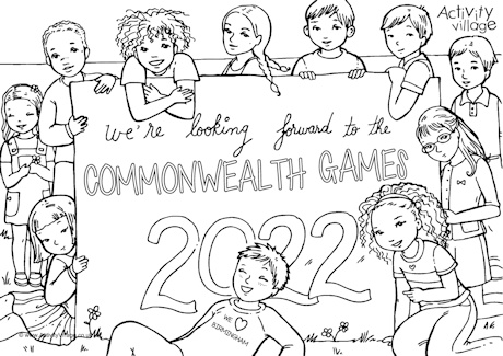 Commonwealth Games 2022 colouring page