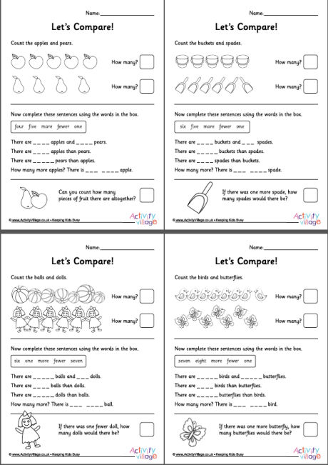 Comparing Numbers 1 To 10 Worksheet Pack Comparing Numbers 1 To 10 Worksheet Pack