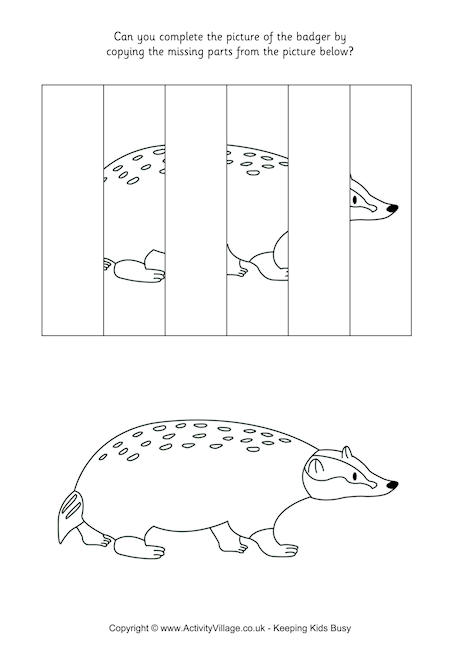 Complete the badger picture