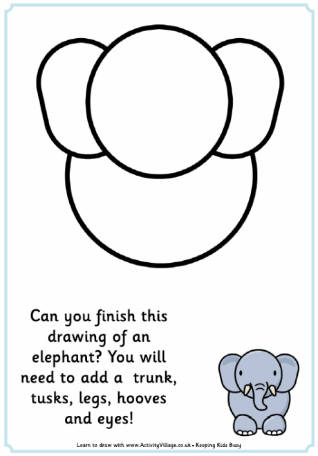 Complete the elephant picture