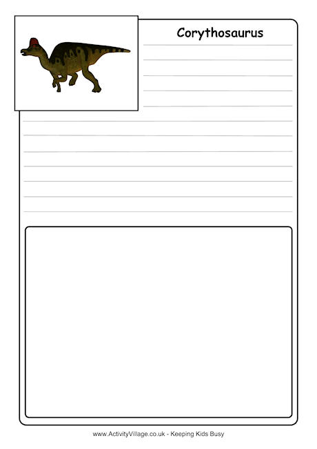 Corythosaurus notebooking page