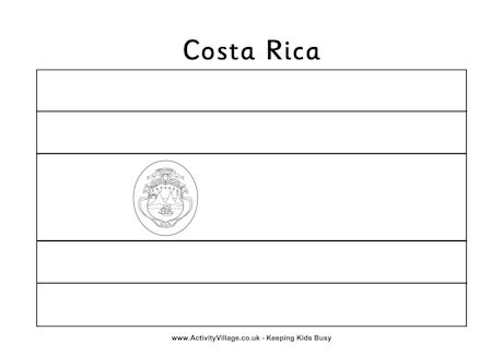 Costa Rica Colouring Flag