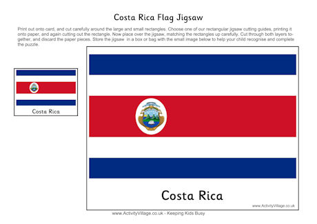Costa Rica flag jigsaw Costa Rica flag jigsaw