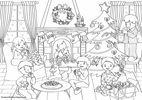 Cosy Winter Colouring Page