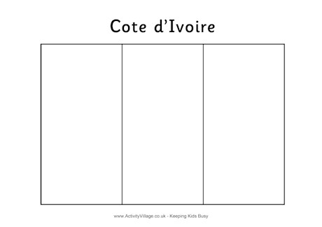 Cote D'Ivoire flag colouring page