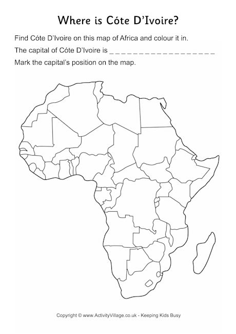 Cote D'Ivoire location worksheet