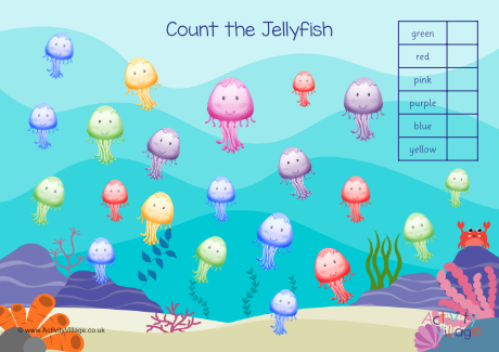 v Count the jellyfish worksheet